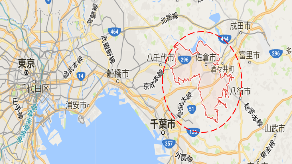 佐倉市　地図